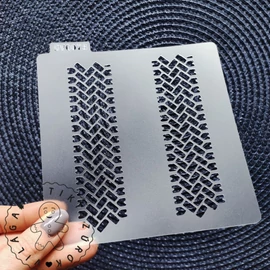 Traktor keréknyom mintás stencil