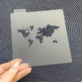 Világtérkép stencil 