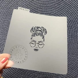 Messy bun mom stencil 