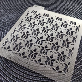 Botanikai mintás, tulipános stencil (Rosto19)