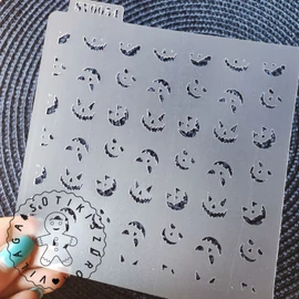 Halloween tök arcok stencil 