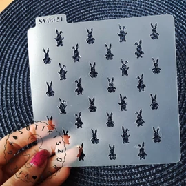 Nyuszik stencil 