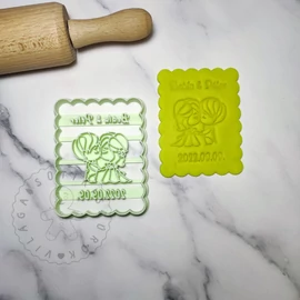 Esküvői cuki csókolózó pár süteménykiszúró forma