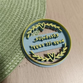 Köszönjük, hogy itt vagy feliratú esküvői süteménykiszúró forma