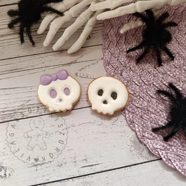 Koponya pár mini körvonal Halloween sütikiszúró