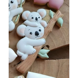 Koalák faágon körvonal sütikiszúró - Mesi Mézi Design