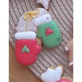 Kesztyű pár körvonal sütikiszúró - Mesi Mézi Design díszítése