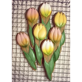 Tulipán szál 02 körvonal sütikiszúró - Mesi Mézi Design