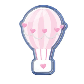Valentin hőlégballon körvonal sütikiszúró