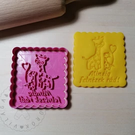 Zsiráfok, felnézek rád feliratú sütikiszúró