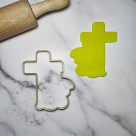 Nyuszi kereszttel körvonal sütikiszúró