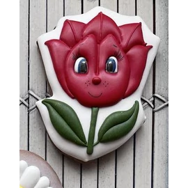 Vidám virágok 02, tulipán körvonal sütikiszúró - Mézédes
