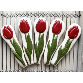 Tulipán szál körvonal sütikiszúró - Mézédes