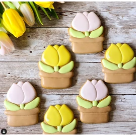 Tulipán cserépben körvonal sütikiszúró (díszítés: B.Szilvi)