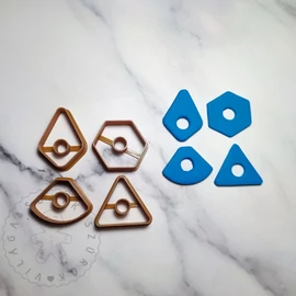 Lekerekített lyukas geometriai formák süthető gyurma kiszúró szett