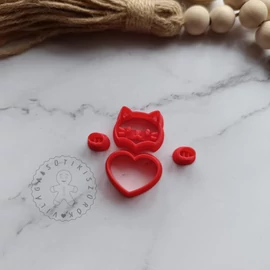 Macska szívvel puzzle süthető gyurma kiszúró