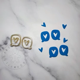 Szív szövegbubi süthető gyurma kiszúró pár