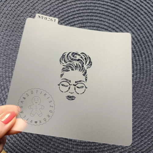 Messy bun mom stencil 