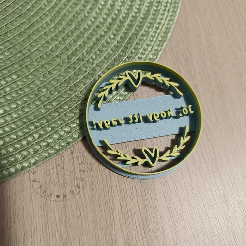 Jó, hogy itt vagy feliratú esküvői süteménykiszúró forma