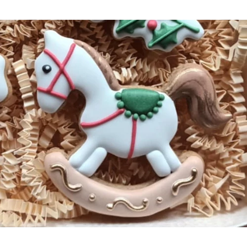 Hintaló körvonal sütikiszúró (Díszítés: Mesi Mézi Design)