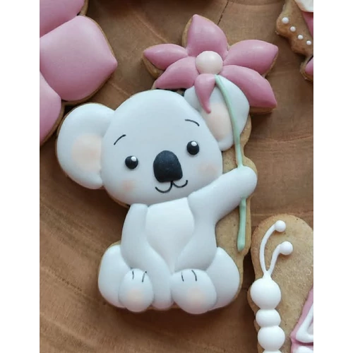Koala virágszállal körvonal sütikiszúró - Mesi Mézi Design