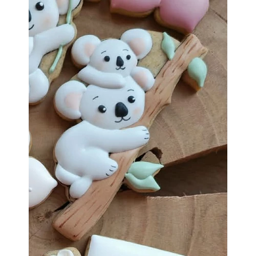 Koalák faágon körvonal sütikiszúró - Mesi Mézi Design