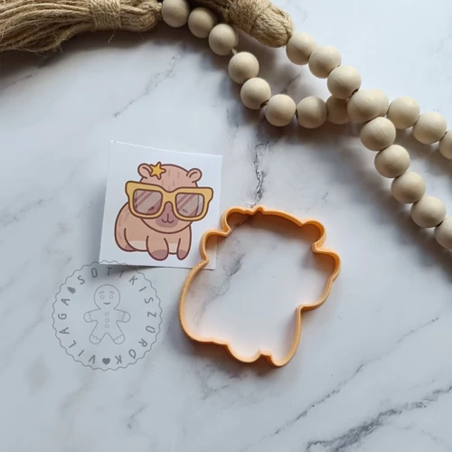 Capybara szemüvegben körvonal sütikiszúró