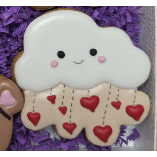 Felhő szívvel körvonal sütikiszúró
