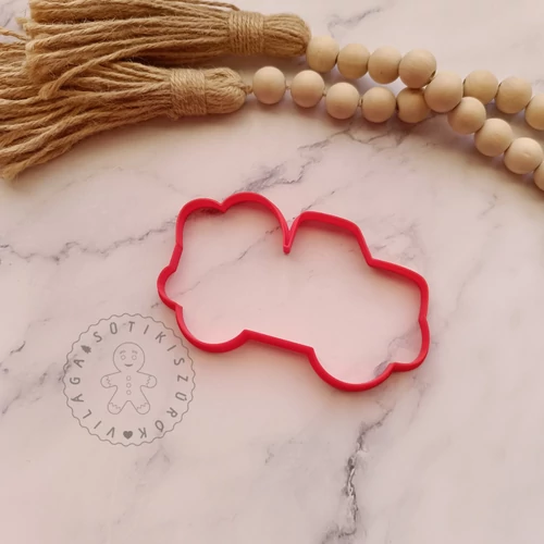 Teherautó szívekkel körvonal sütikiszúró