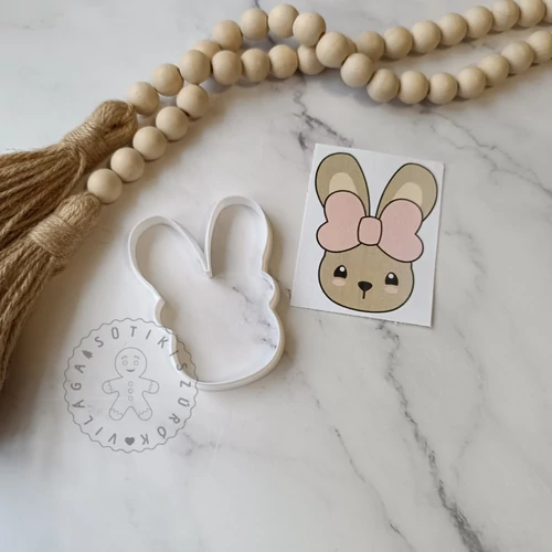 Nyuszfej masnival körvonal sütikiszúró