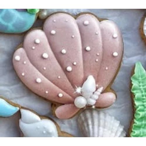Kagyló 02 körvonal sütikiszúró (Díszítés: Bedő Babett)