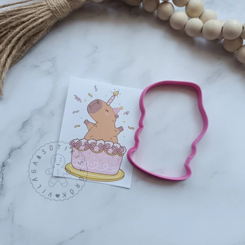 Capybara tortában körvonal sütikiszúró