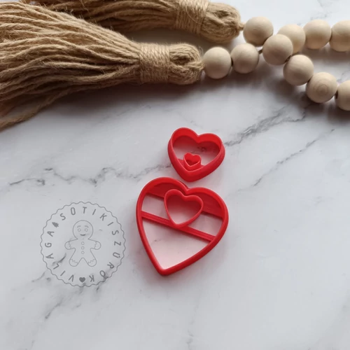 Szív fánk 2 db süthető gyurma kiszúró