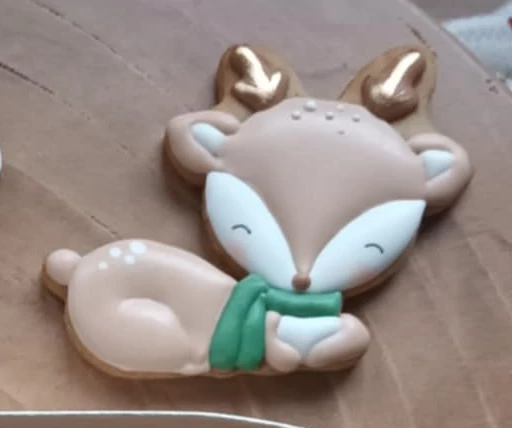 Rénszarvas sállal körvonal sütikiszúró - Mesi Mézi Design