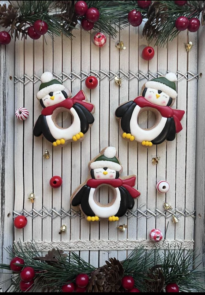 Hóember szalvétagyűrű körvonal sütikiszúró - Mézédes